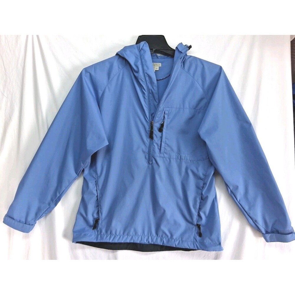 Royal Robbins Women M Blue Hooded Zip Up Jacket Windbreaker Athleisure Nautical